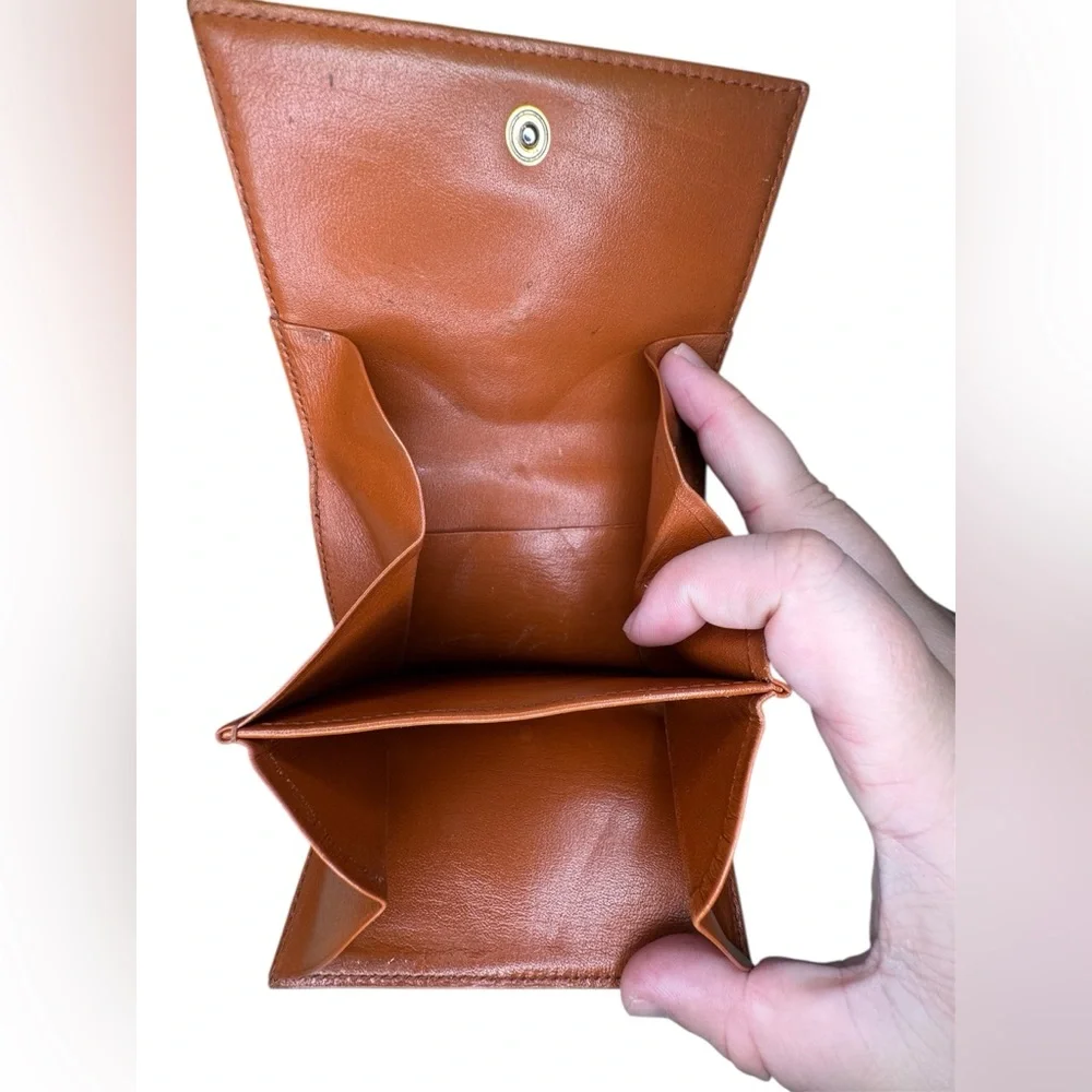 MCM Cognac Visetos Trifold Wallet